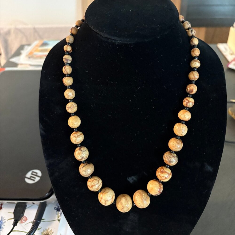 Natural Petrified Wood Necklace - Handmade Gemestone - Length 11 INCH.